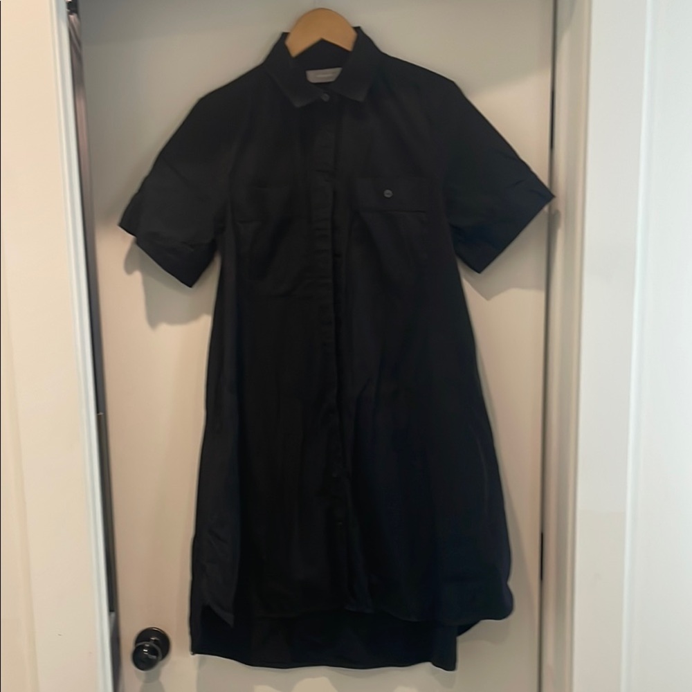 Black Button-Up Shirt Dress